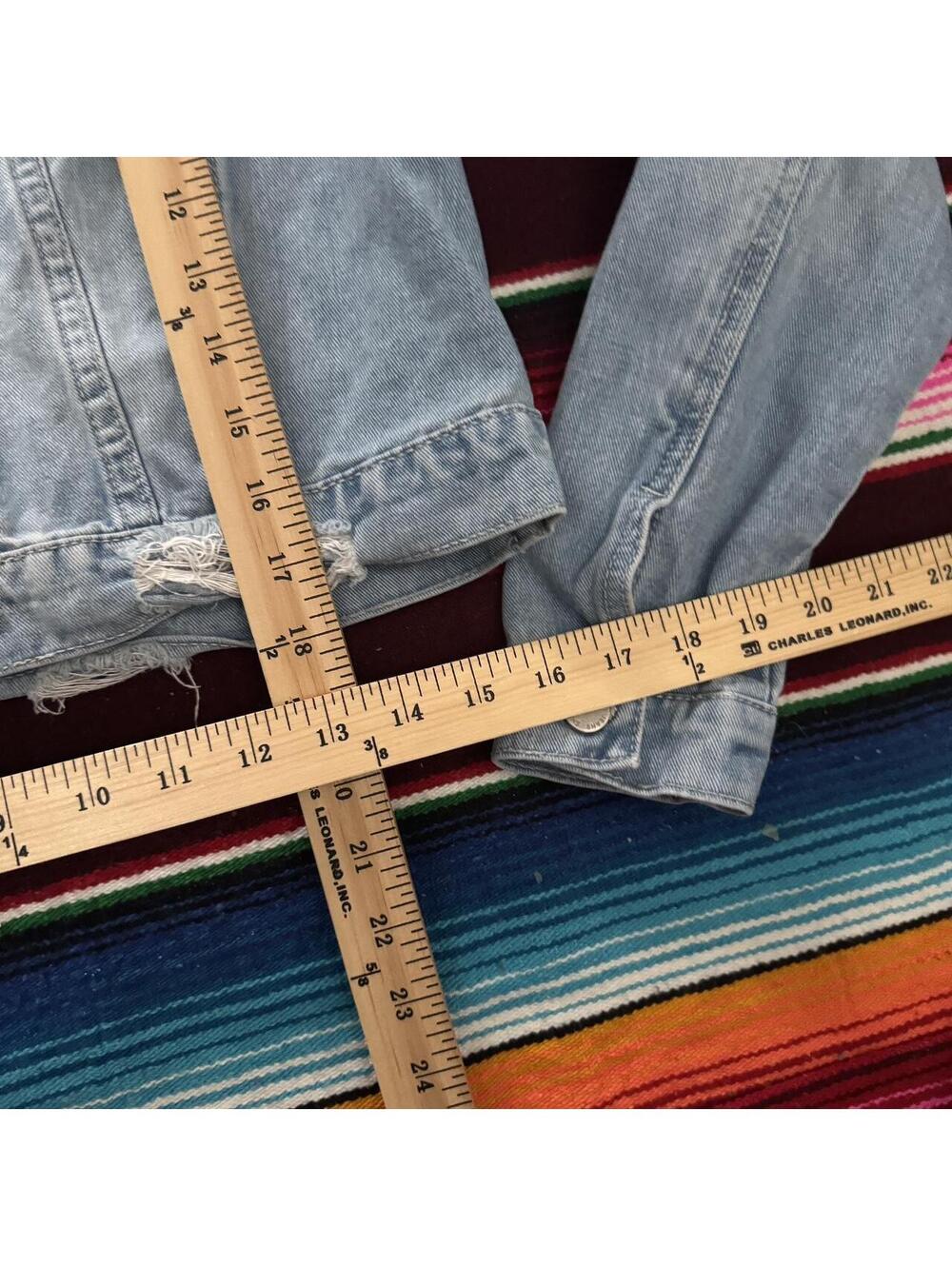 Distressed Denim Cropped Jacket - Picture 5 of 5